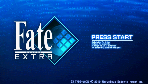 Fate/Extra title screen for PSP